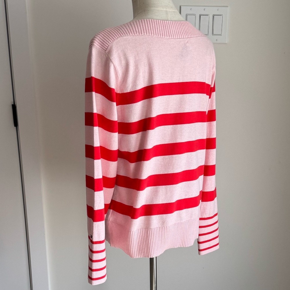 Tommy Hilfiger - Woman’s Pink and Red cotton boatneck sweater. Size M - Picture 5 of 11